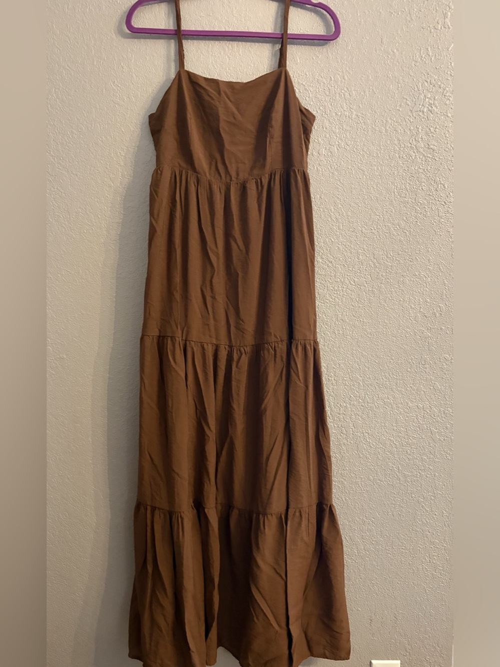 Nine West Tiered Maxi Dress in Brown Size Large